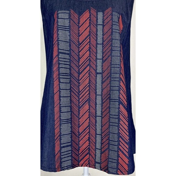 Make It Good Aztec Boho Print Navy Sleeveless Top/Tank Size Large - Picture 10 of 10